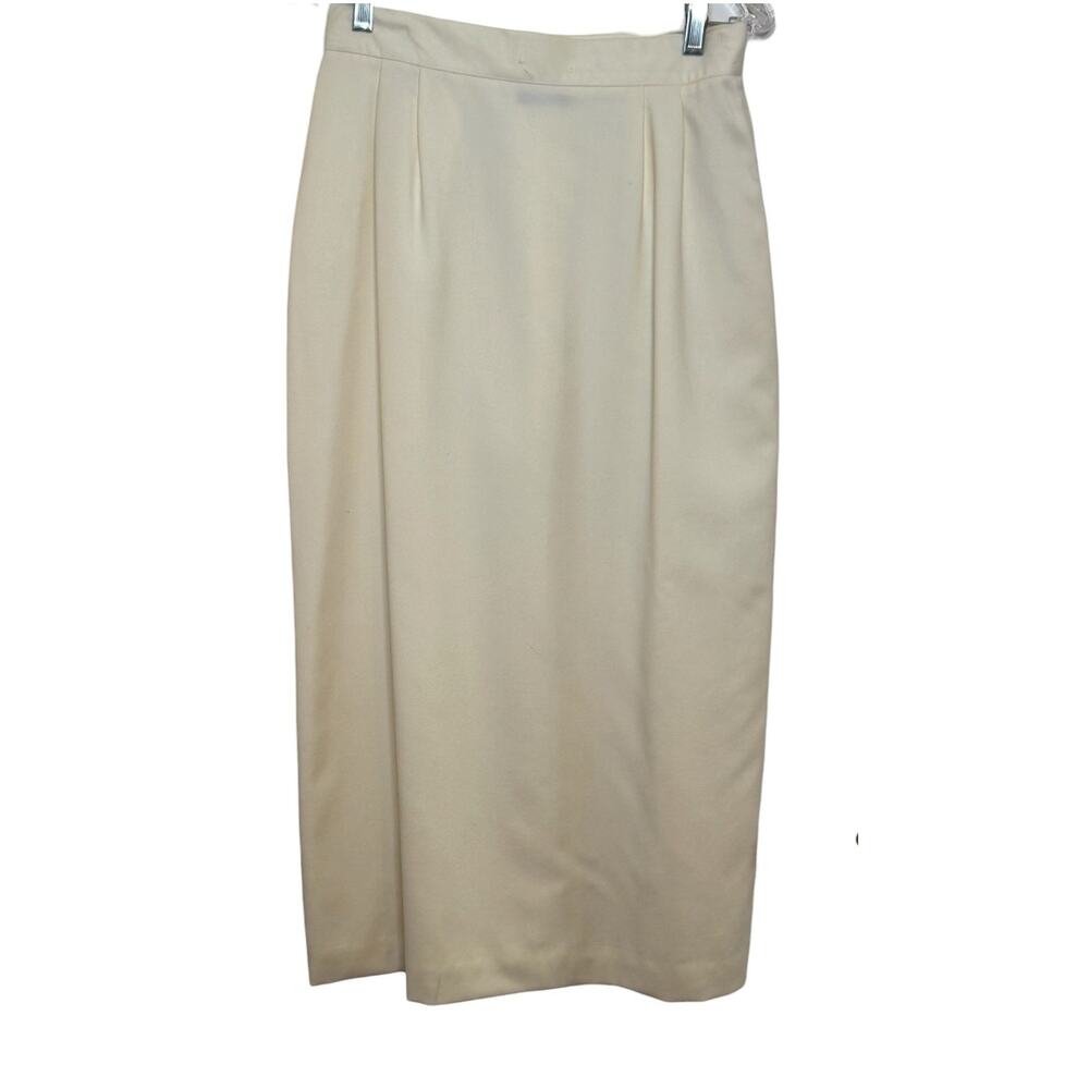 Louis, Boston for Women Made in the USA Size 12 Cream Straight Midi Skirt